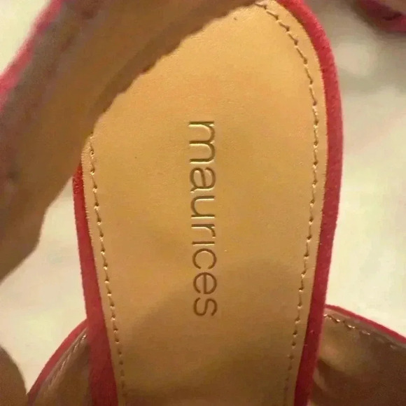 Maurice’s Red Jane  Criss Cross open toe heels NIB Women’s size 8M - Picture 3 of 8